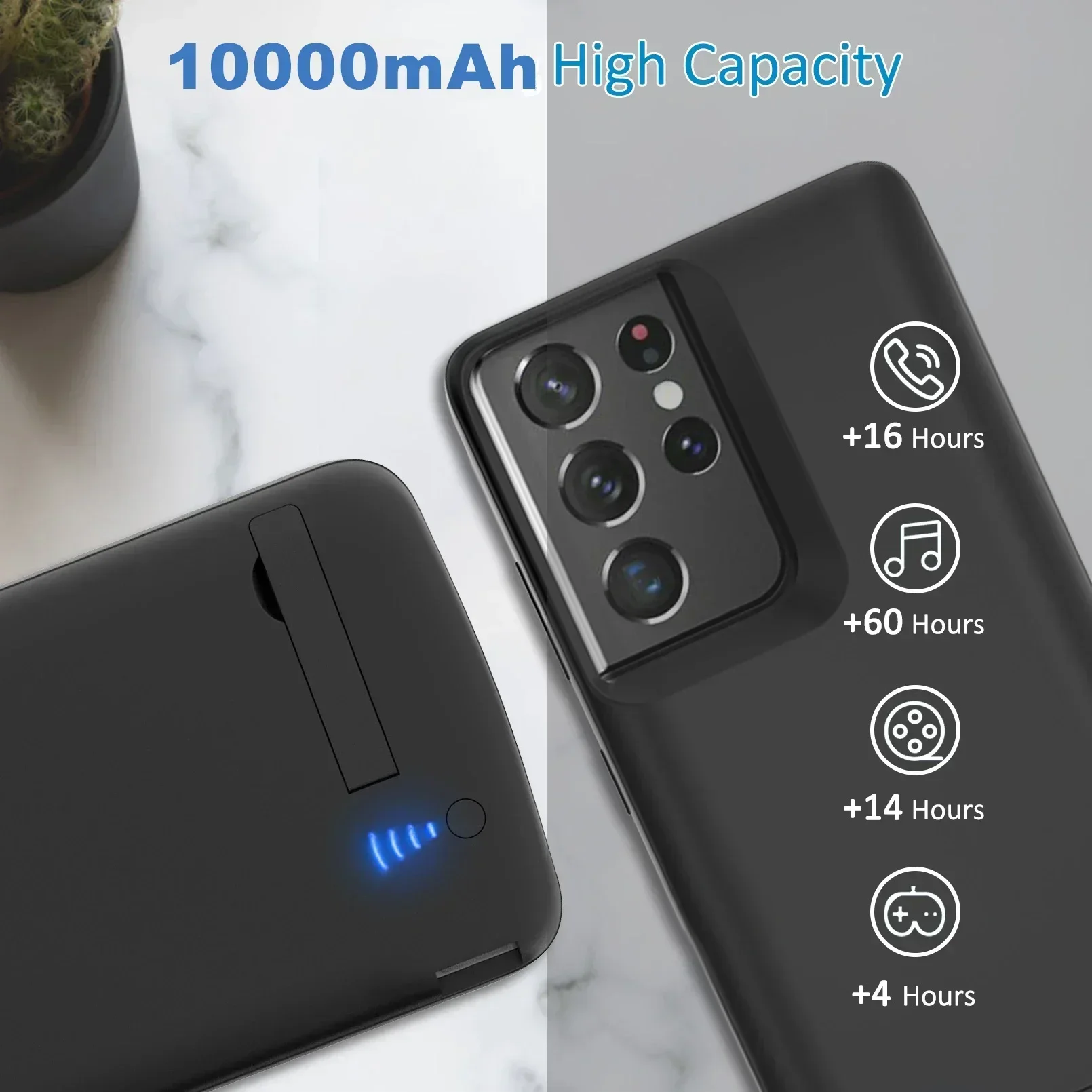 10000Mah S25 Ultra Smart Battery Charger Case For Samsung