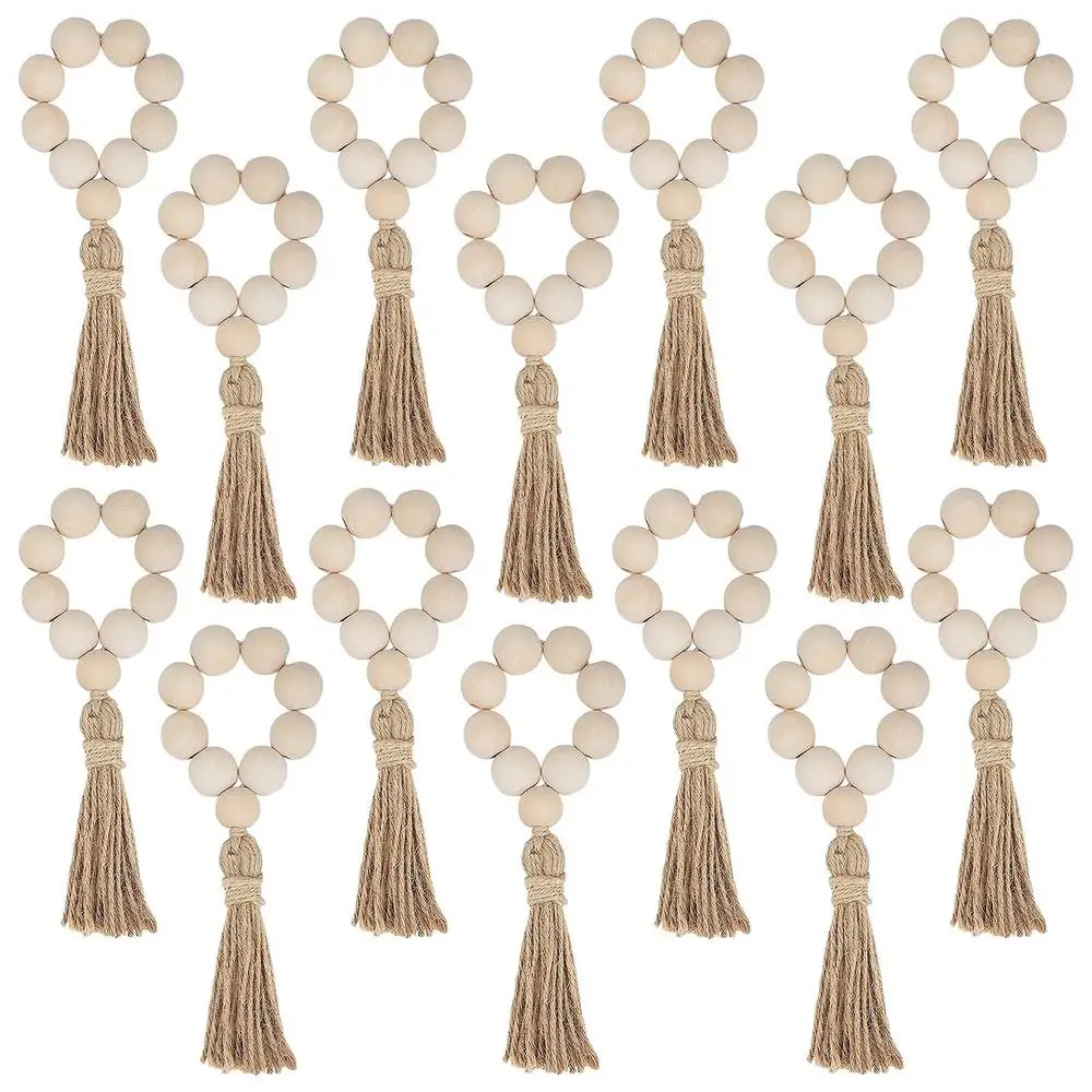 Boucles D'Oreilles Vintage Clips Années 70 - Pampilles Perles En Bois - Modèle 787