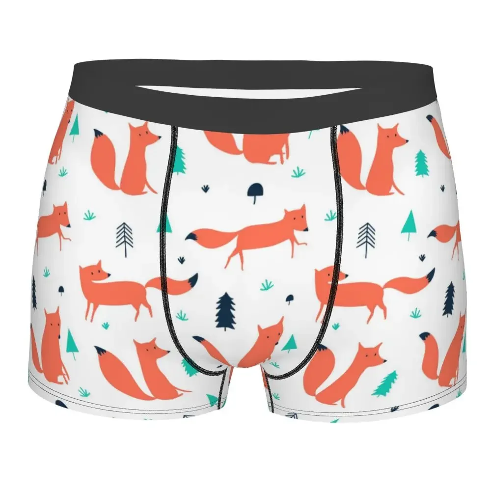 

Men's Cute Fox Pattern Animal Boxer Shorts Panties Breathable Underwear Male Humor Plus Size Underpants