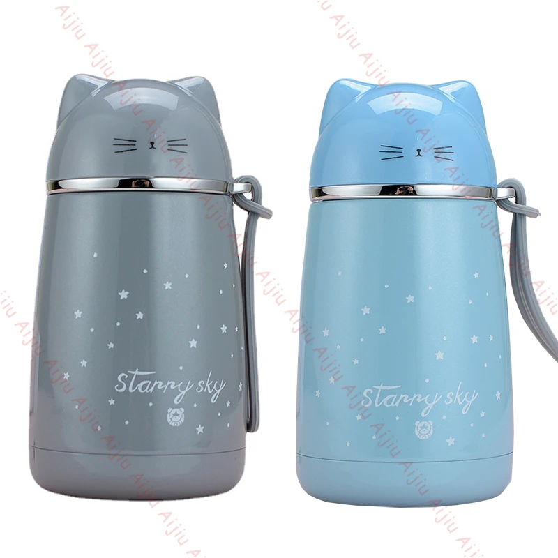 

Cute Cat Vacuum Insulated Cup Stainless Steel Mini Cartoon Water Bottle Travel Coffee Mug