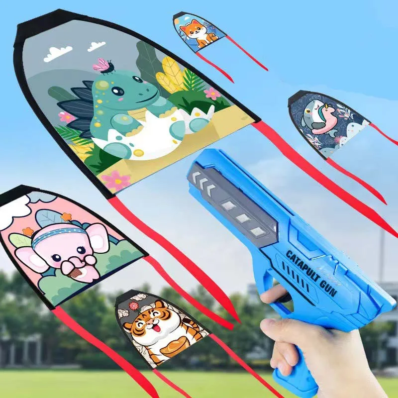 

Catapult Kite Gun Children's Toys Handheld Elastic Flying Toy Outdoor Kite Launcher Ejection Beach Toy Set Sports Gift