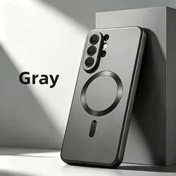 Premium Matte Finish Shockproof Magnetic Phone Case - Wireless Charging Compatible - Galaxy S22 5G (GRAY)