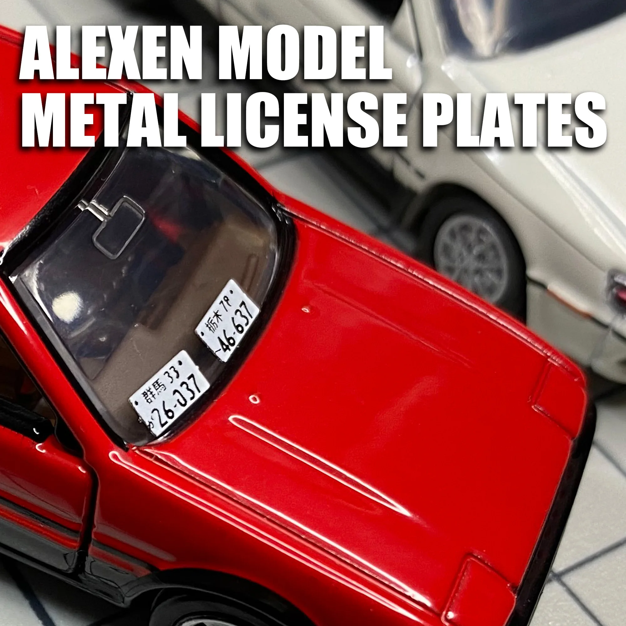 Alexen 1/64 모델 자동차 금속 번호판, JDM 스타일 장난감, 자동차 디테일업 부품, 디오라마 장식 시뮬레이션 장면 장난감