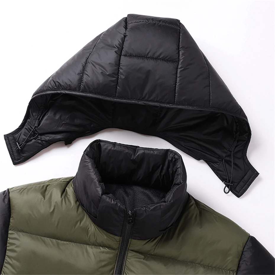 Plus Size 7XL Padded Jacket Men Winter Parkas Waterproof Jacket Fashion Casual Thick Warm Jacket Coat Male Patchwork Parkas