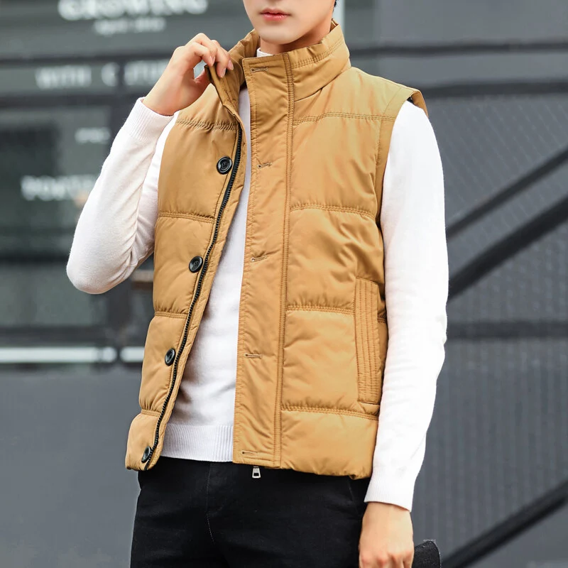 

CASUMANL Brand 2023 Autumn Winter New Waistcoat for Men Korean Fit Warm Male Coat High Neck Fashion Popular Clothes for Men