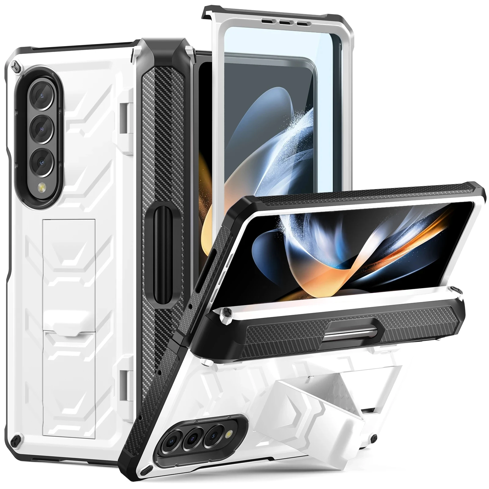 

For Samsung zfold5 stand phone case fold4 2-in-1 with pen slot fold3 anti-drop high quality phone case