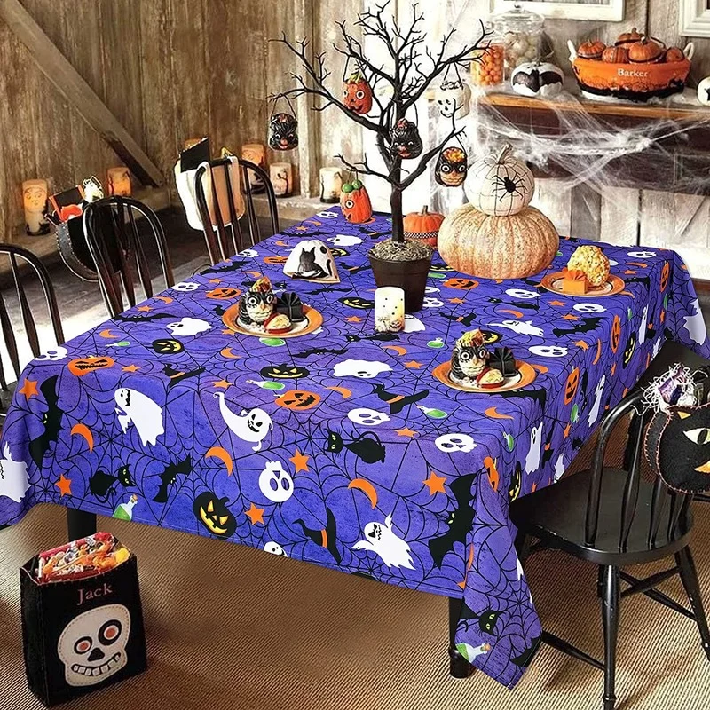 Dinner Decoration Halloween Tablecloth Pumpkin Tablecloth Bat Spider