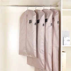 Breathable Fur Coat Dust Cover Mink Coat Dust Bag Household Oxford Storage Cover Hanging Pocket