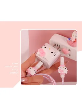 Sanrio Anti-fall Apple Data Cable Protective Case Mobile Phone 18/20W Charger Wrap Rope Decorative Gift 2