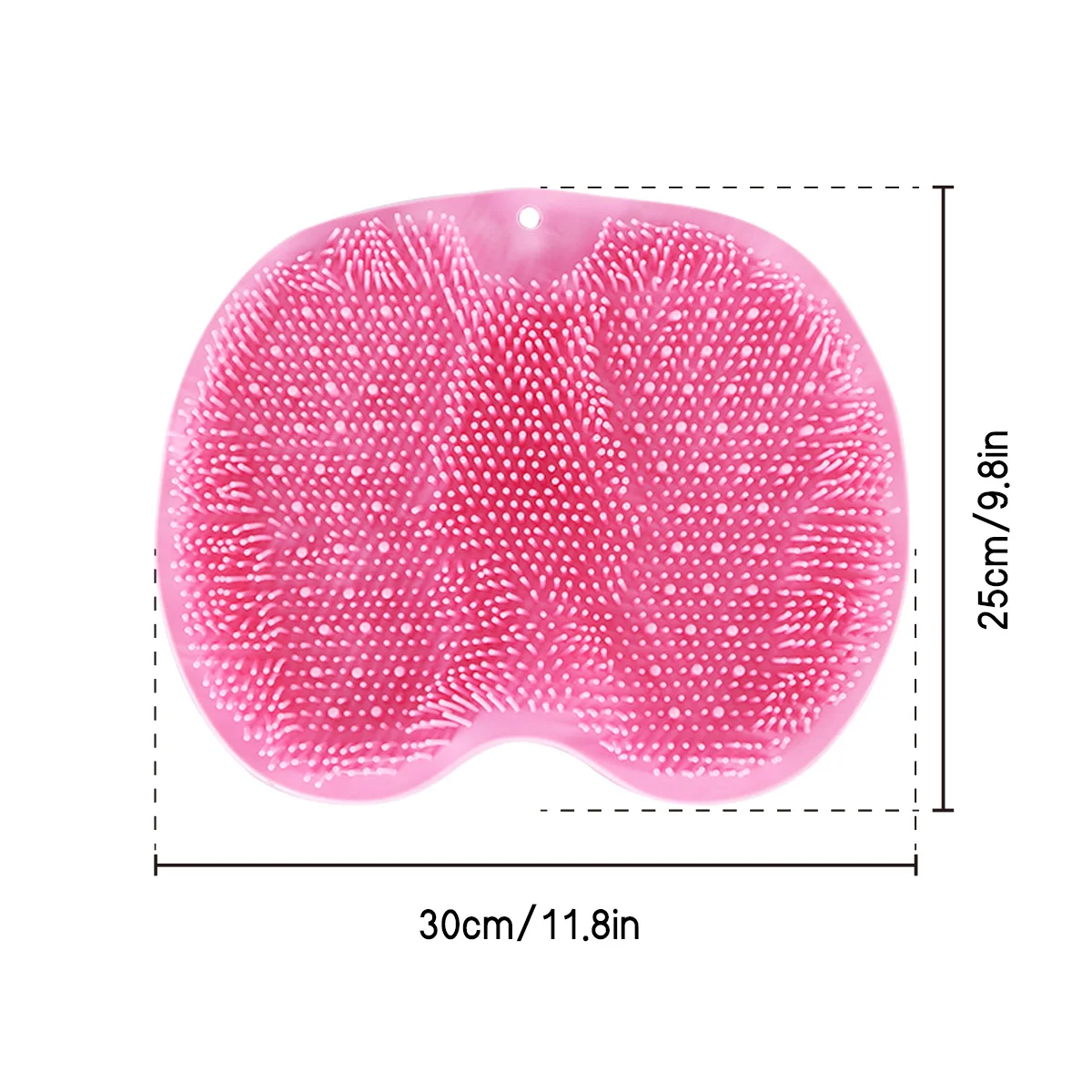 Silicone Back Scrubbing Brush Non Slip Foot Scrub Mat Bath Massage 2 in 1 Combination Foot Scrub Shower Mat with Suction Cup