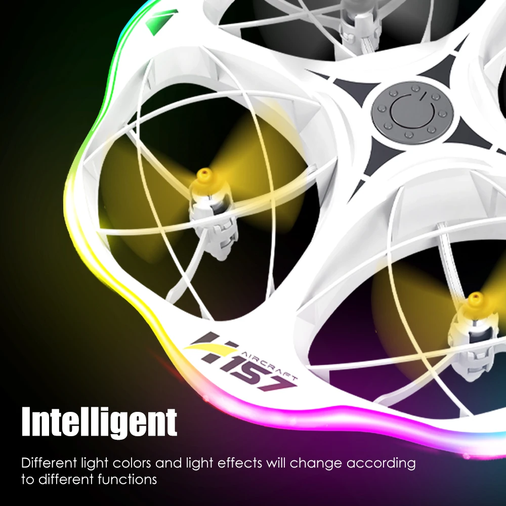 H157 Mini Drone Dron Dual Control Quadcopter Cool LED Pocket UFO Small Gesture Remote Control Aircraft Plane Obstacle Avoidance 3
