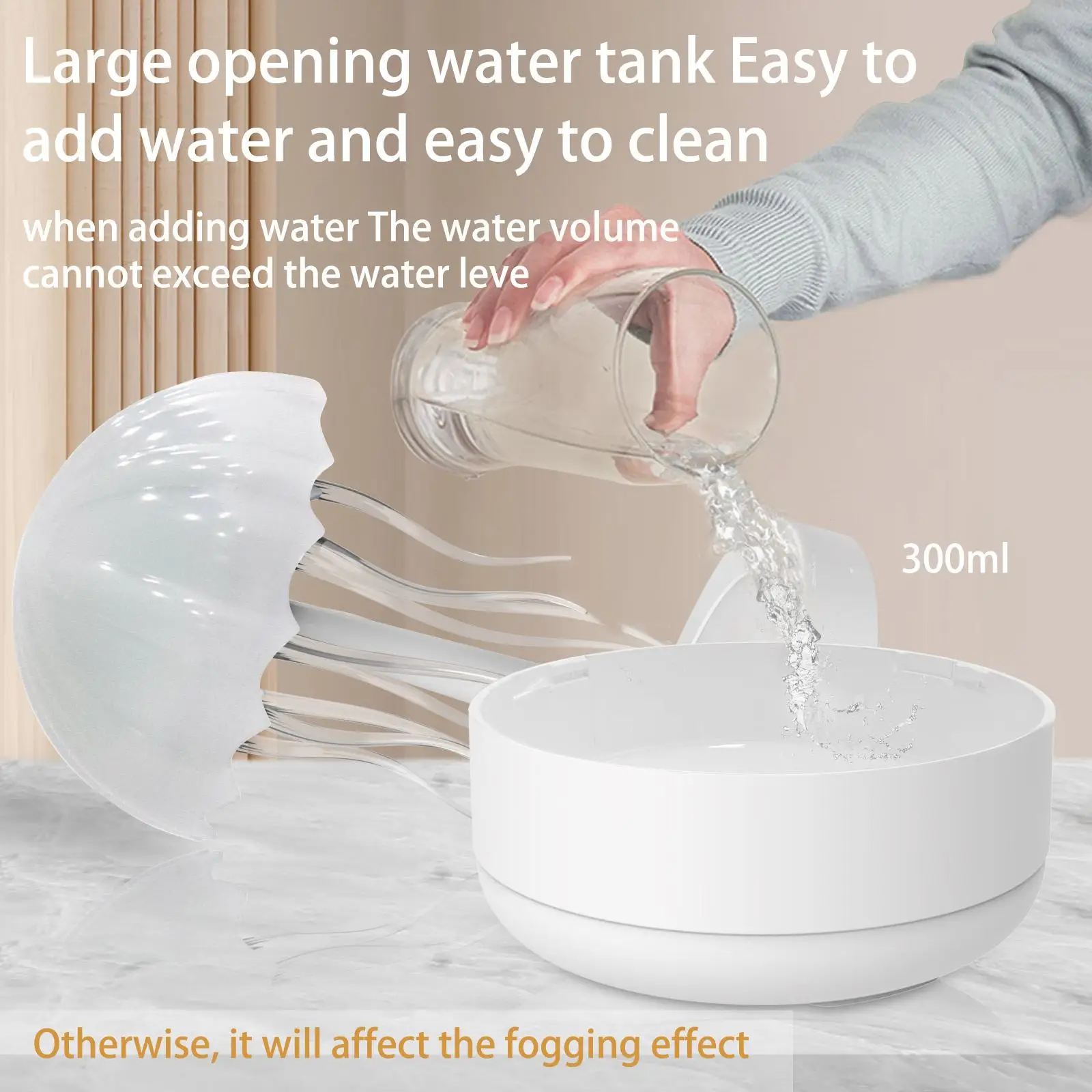 Jellyfish Humidifier USB Air Humidifier Aroma Diffuser Purifier Mist Sprayer Essential Colorful Rotation Night Light For Bedroom 6