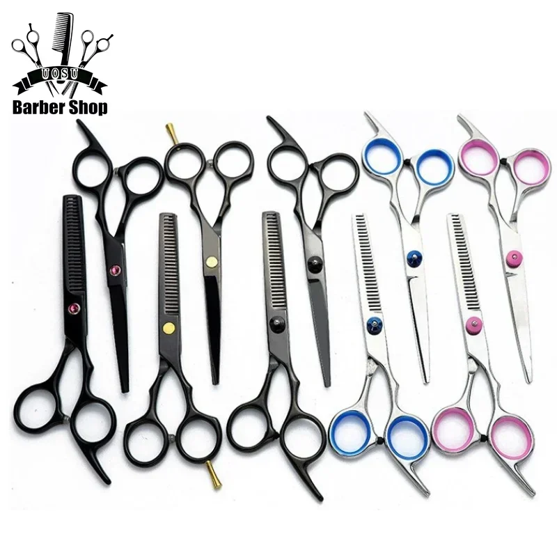 

6 Inch Hair Scissors Flat Tooth Shear Professional Hairdressing Scissors Barber HairCutting Thinning Scissors Hairdressing Tools