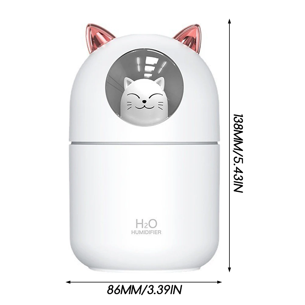 야간 조명 미니 데스크 가습기가있는 조용한 가습기 USB 가습기 사무실 침실과 자동차 용 필수 오일 디퓨저