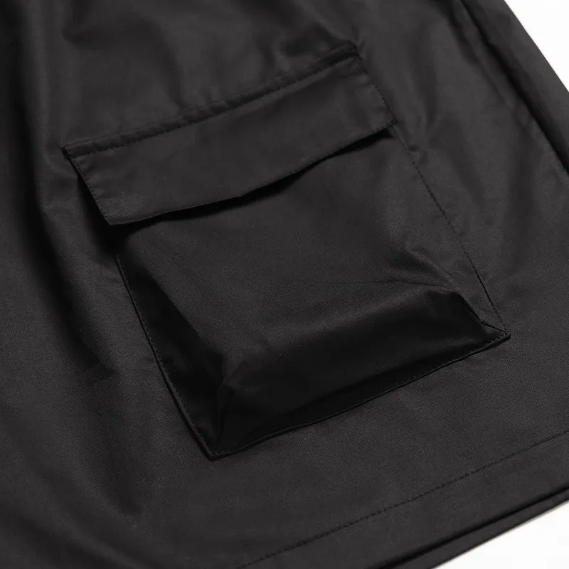 Casual Pants for Men Multi-pocket Summer Thin Loose Knee Length Streetwear High Street Wide Shorts Elastic Waist Cargo Shorts