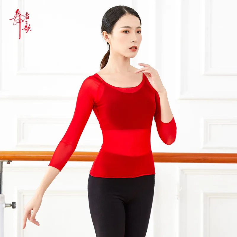 Classical Dance Training Netting Ballet Dance Outfit Top Women Students Performance Costume Lyric Dance orm Gym Fitn