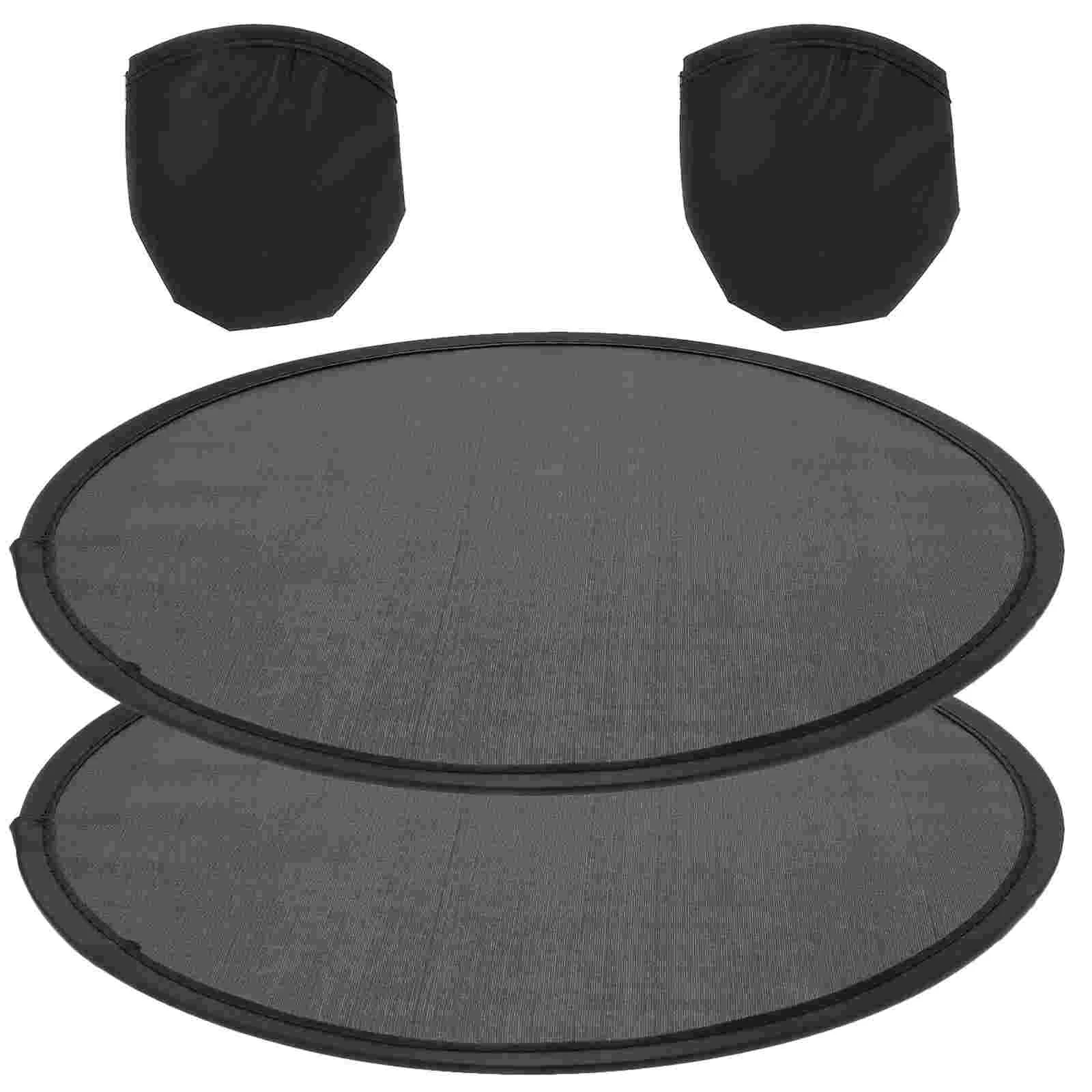 

2 Pcs Folding Fan Portable Hand Handheld Simple Foldable Plastic Dancing Round Miss Fans for Performance