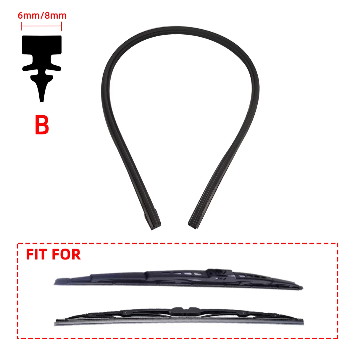 Car Wiper Blades Refills Natural Rubber Strips Wiper Blade Replacement Parts All Types for Auto Windshield All Seasons 32" 26"