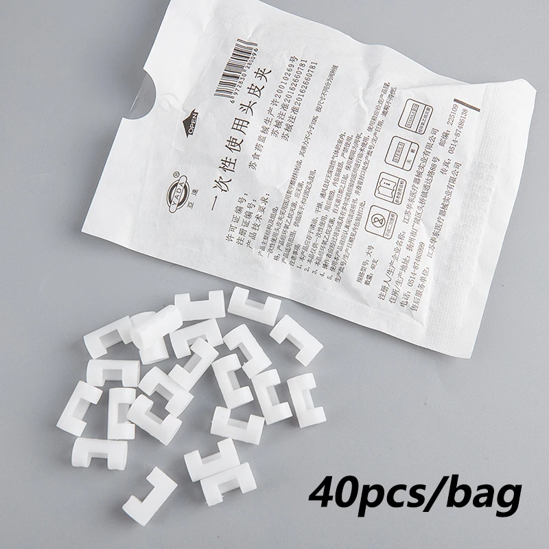 40Pcs Scalp Clamp Sterile Clip Disposable Operation Scalp Hemostatic Suture Clip