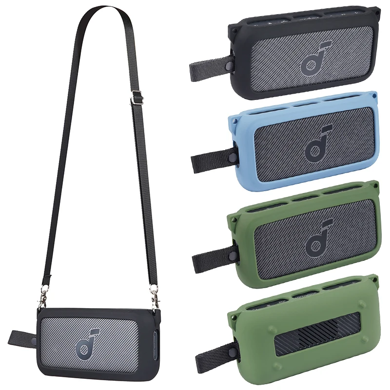 

Newest Soft Silicone Outdoor Travel Case Cover With Shoulder Strap for Anker Soundcore Motion 300 Wireless Bluetooth Speaker