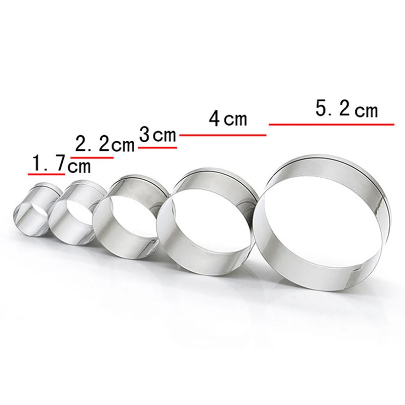 Polymer Clay Cutter Pottery Clay Tools Diy 5Pcs/Set Stainless Steel Round Polymer Clay Cutter Molds Diy Pottery Ceramic Cutting Mould Tools
