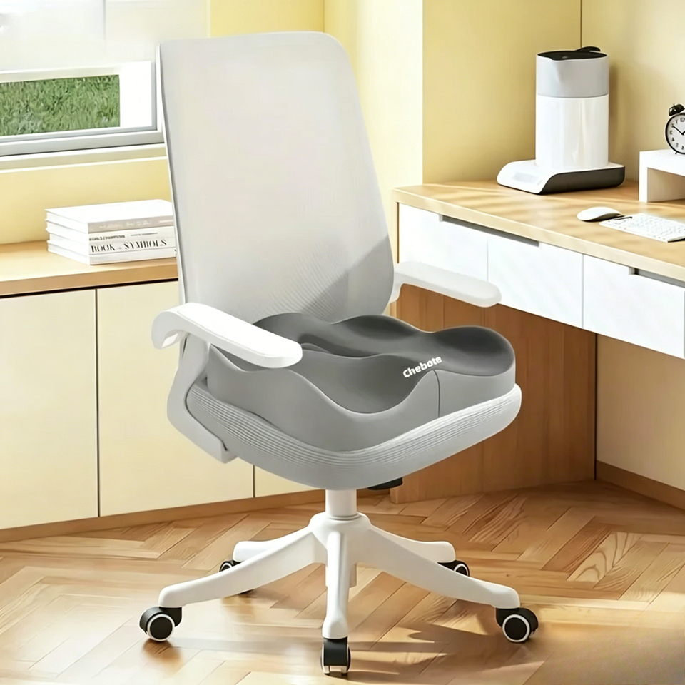 1PC 3D Ergonomic Memory Foam Seat Cushion Washable Polyester Light Green Grey Universal Car Office Chair Hip Support Pad