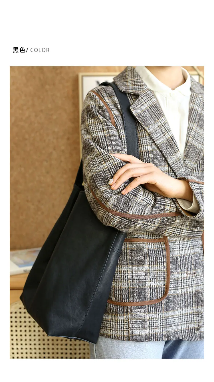 PNDME vintage hohe qualität erste schicht rindsleder frauen große kapazität einkaufstasche reise luxus weiche echtes leder schulter tasche – Detail 8