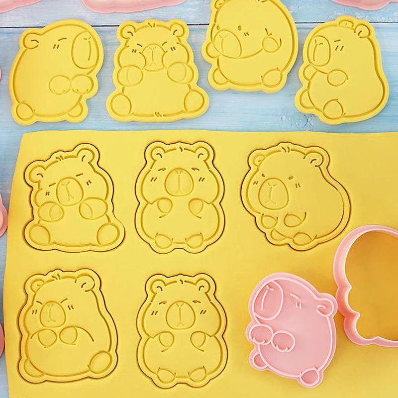 8pcs Cartoon Capybara Shaped Cookie Cutter Animal Fondant Biscuit Mold Cake Decoration Tools Baking Accessories Kitchen Gadget