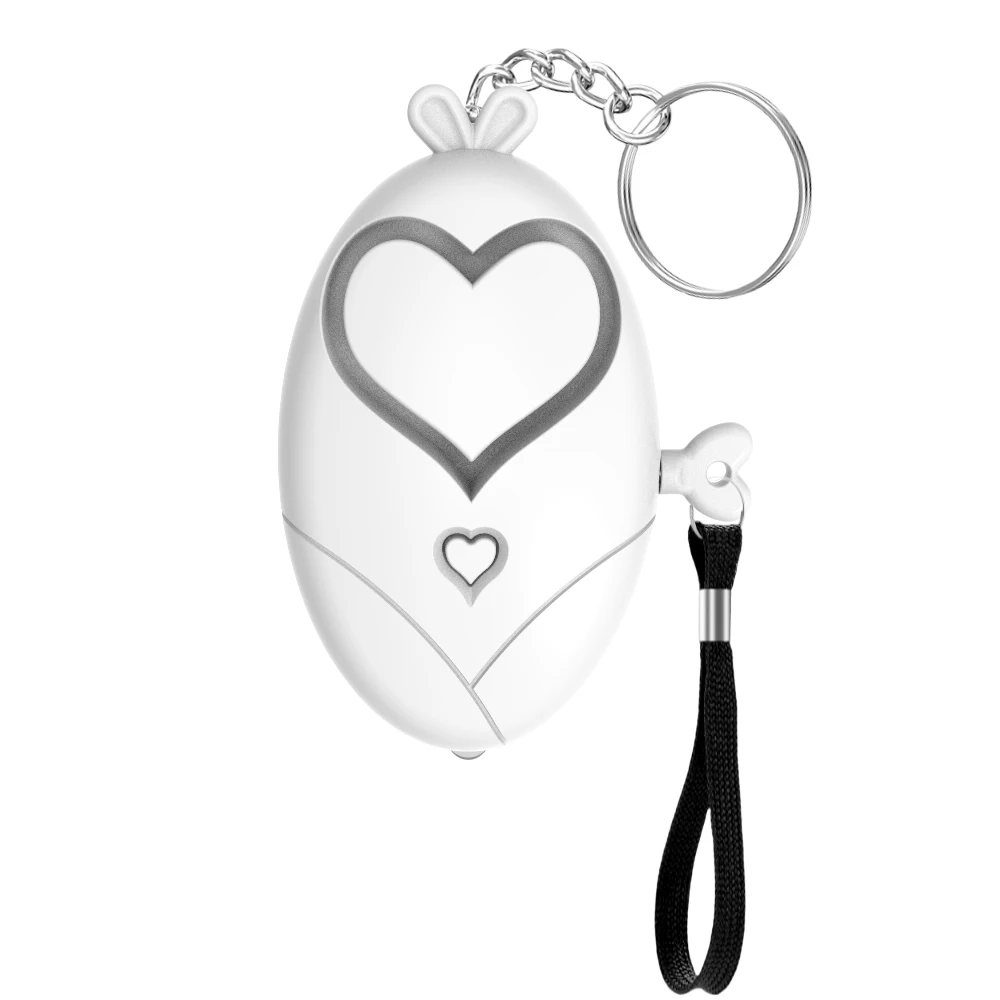 Heart-Shaped Personal Safety Alarm Keychain with LED Lights