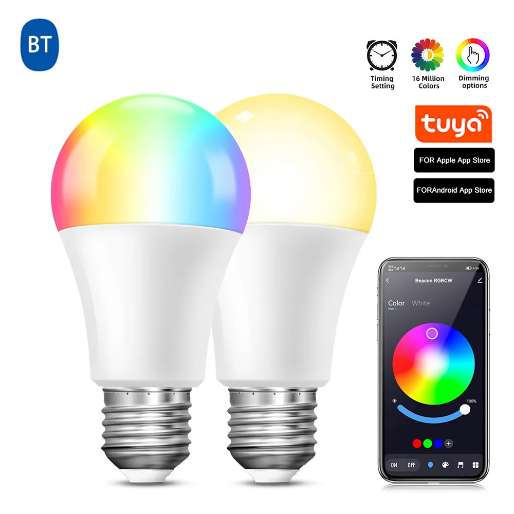 

Bluetooth LED Bulb Smart Life APP Control Dimmable 10W E27 Smart Lighting Lamp Color Change Lamp for Home Decor AC85-265V