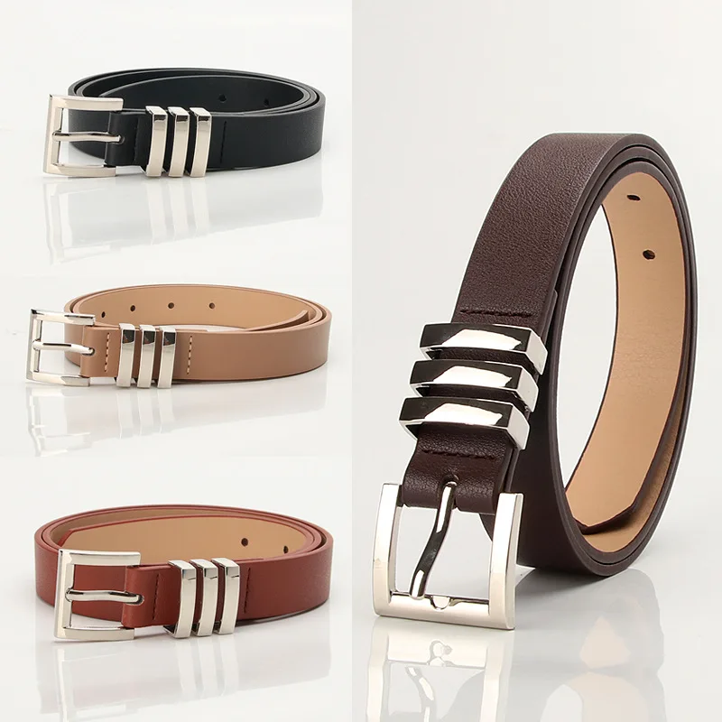 

High Quality Square Pin Buckle Pu Leather Belt for Women Fashion Ladies Dress Jeans Wild Classic Belt