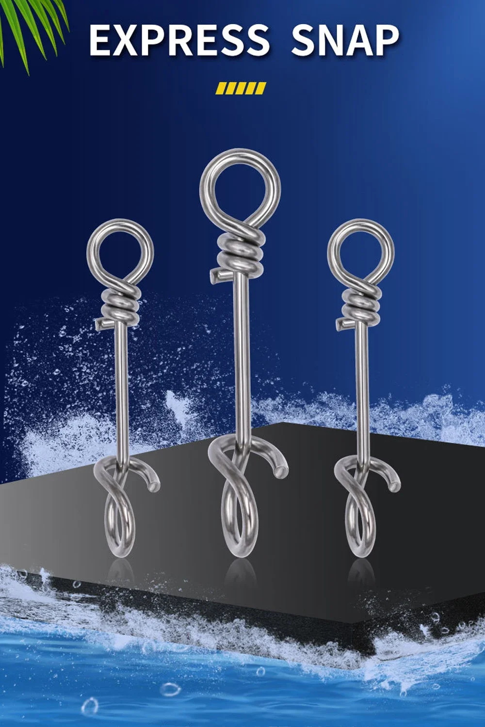 DNDYUJU 50 Stück Stärken Edelstahl Quick Lock Snap Federklemme Schnalle Köder Drop Rigs Verbinder für Angelzubehör – Detail 5