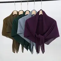 New Chiffon Square Scarf Women Muslim Hijab Turban Crinkle Shawls Wrap 100*100CM Islamic Headscarf Scarves Bandana Foulard Mujer