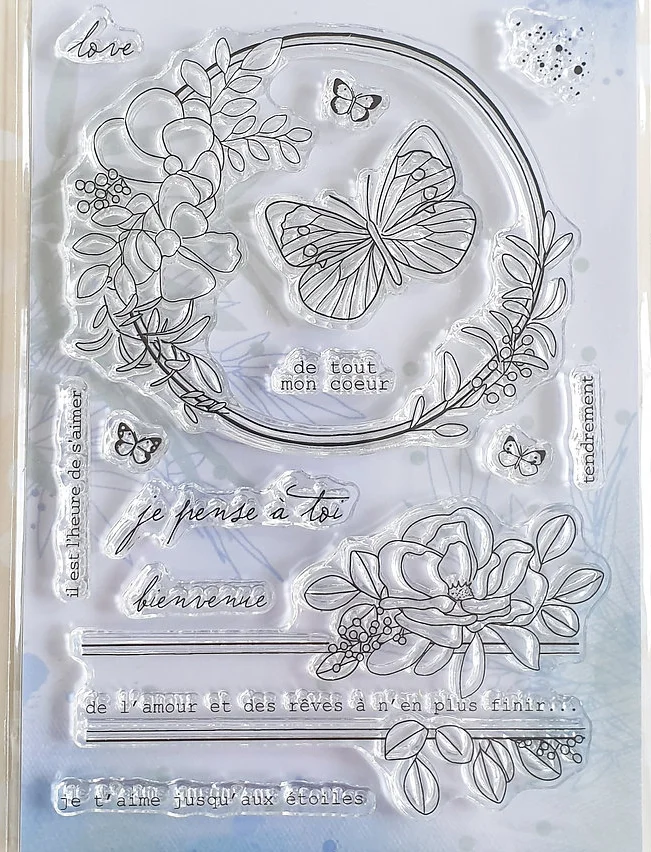 French Clear Stamp Mask Stencil Transparent Seal For DIY Scrapbooking/Card Making A5057 clear stamps clear rubber stamps