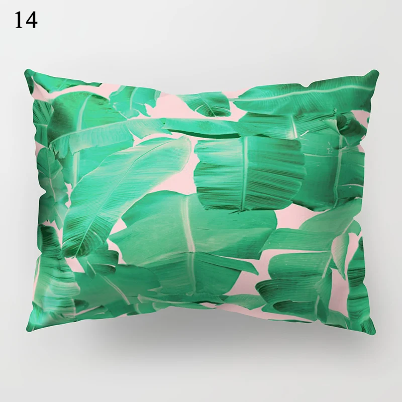 30x50cm Tropical Leaf Monstera Cushion Cover Polyester Throw Pillows Case Sofa Home Decorative Green Plants Print Pillowcase 