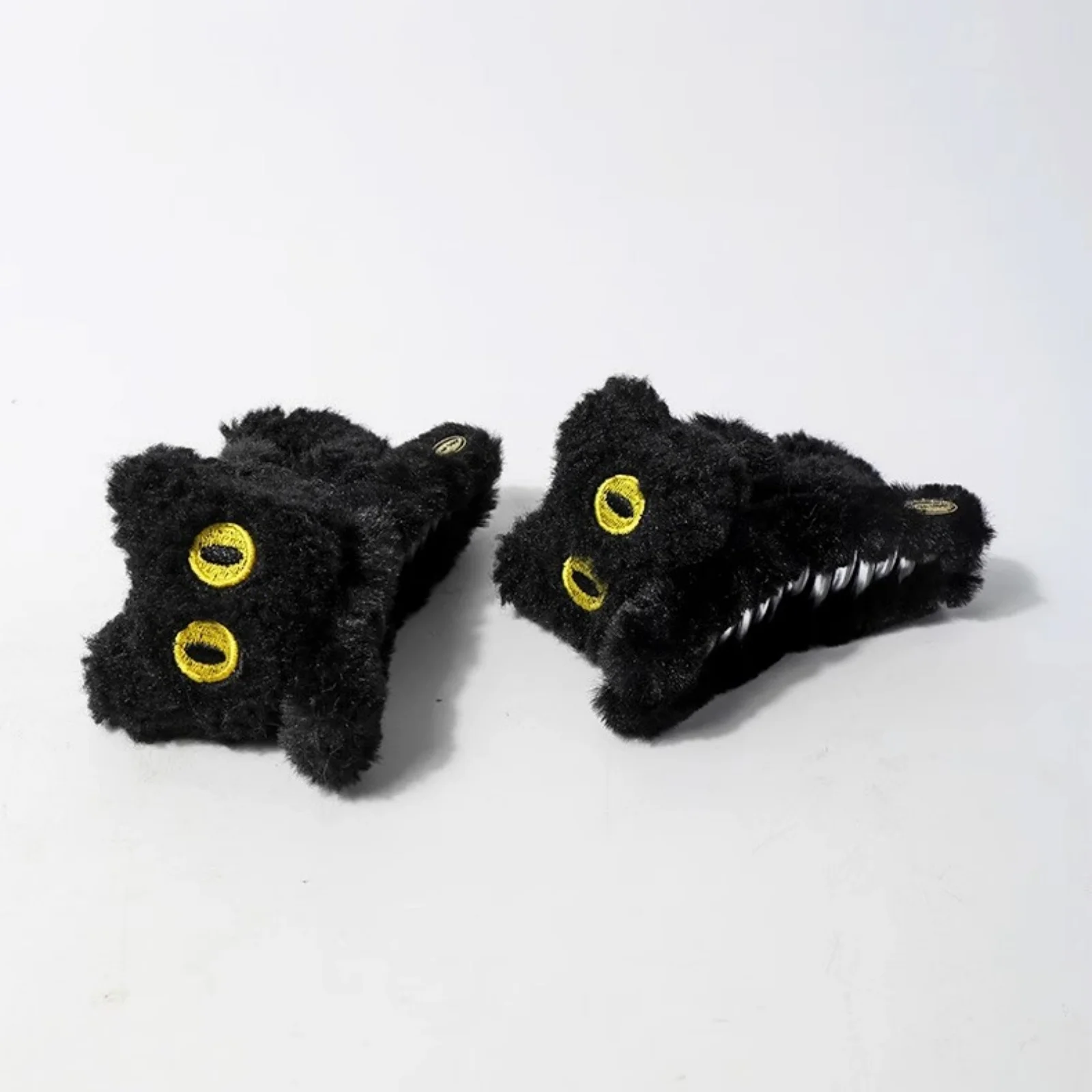 1pc multi-color women's and girls' autumn and winter plush three-dimensional cat, large size, cute clip, shark clip, hair claw