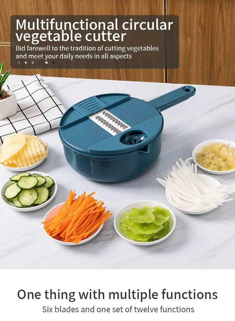 1Pc Green/Blue/Pink Kitchen Multifunctional Salad Utensils Vegetable Chopper Carrot Potato Manual Shredder Cook Vegetable Tools