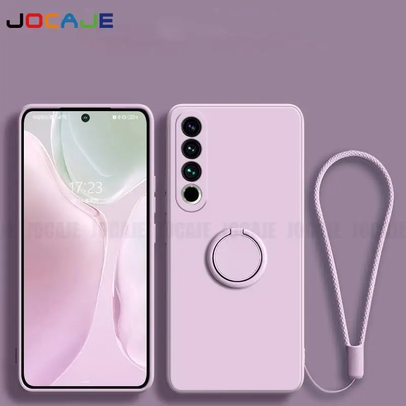 Per Meizu 21 Custodia In Silicone Liquido Con Supporto Ad Anello Cover Per Telefono Per Meizu 21 20 18X17 Pro 16 Plus Custodie Posteriori Morbide Con 