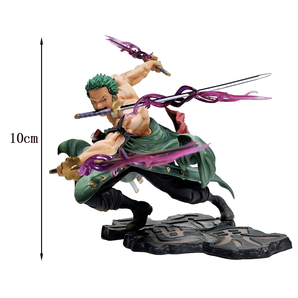 Anime Figure 10cm One Piece Roronoa Zoro Three-blade Sa-maximum Manga Statue Action Figure Collection Model Kid Toy