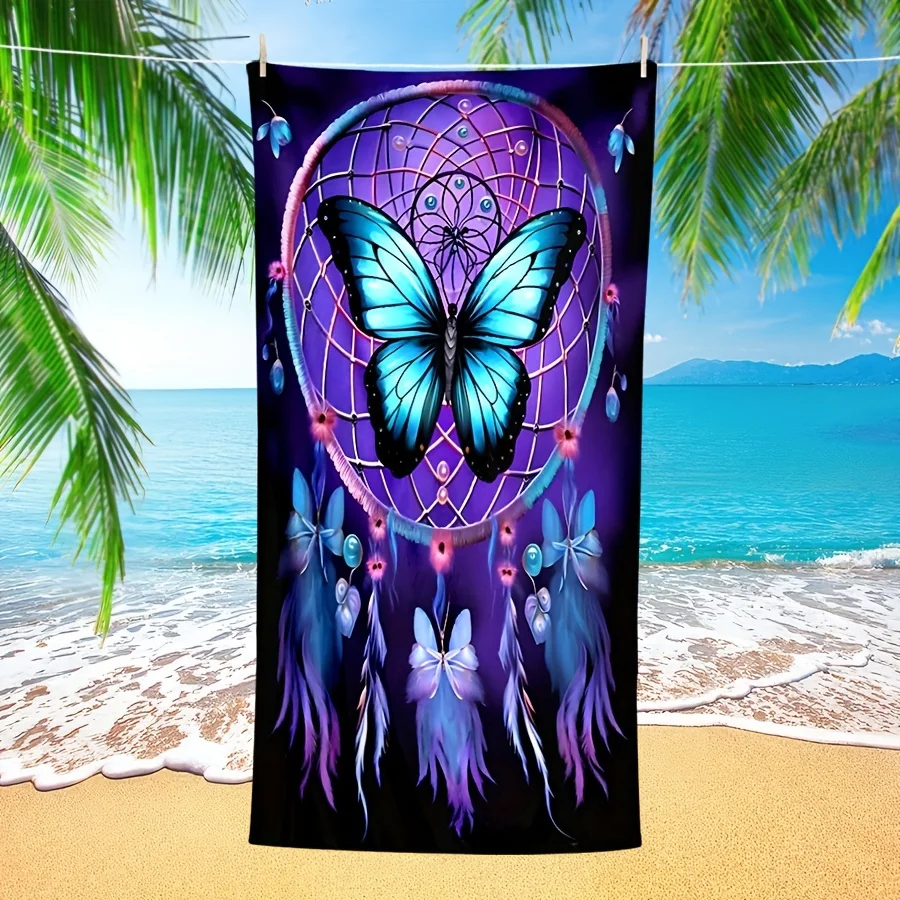 Butterfly Beach Towel, Super Soft Absorbent Bath Towel, Extra Large Travel Towel for Sports Pool Swimming Pool Bathroom Camping 2