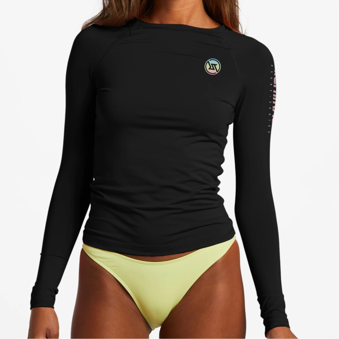 Ladies Rashguard Long Sleeve Surfing Shirts Women Lycra Fabric UV Protection Swimwear