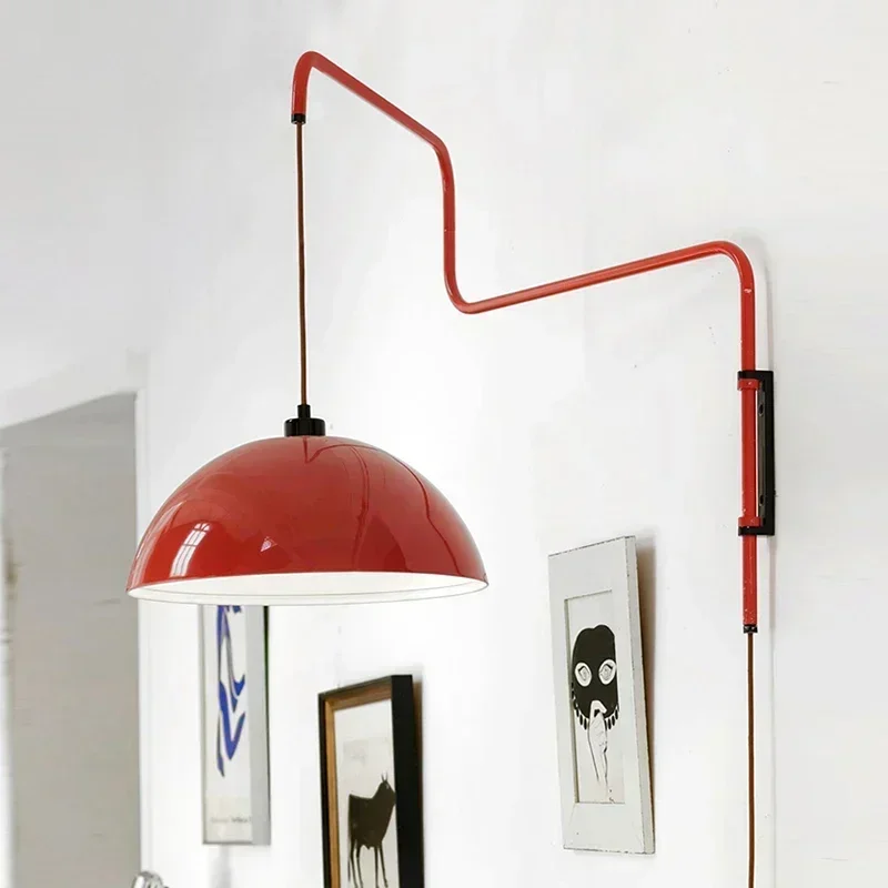 Rotatable Nordic Led Long Arm Wall Lamp with Plug for Dining Room Bedroom Parlor Restaurant Decor