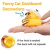 Car Duck Ornament Dashboard Decorations for Car Rubber Accessories with Sunglasses Hat Necklace Swim Ring and Mini Musical Instr 3