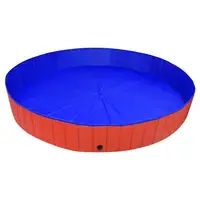 Piscine pliable pour chien pour se rafraîchir en été - Construction en PVC durable avec surface antidérapante et design compact, idéale pour les loisirs en plein air et le rafraîchissement des animaux de compagnie 4