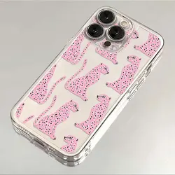 Custodia per telefono in TPU morbido leopardata chich rosa – Design trasparente e stiloso