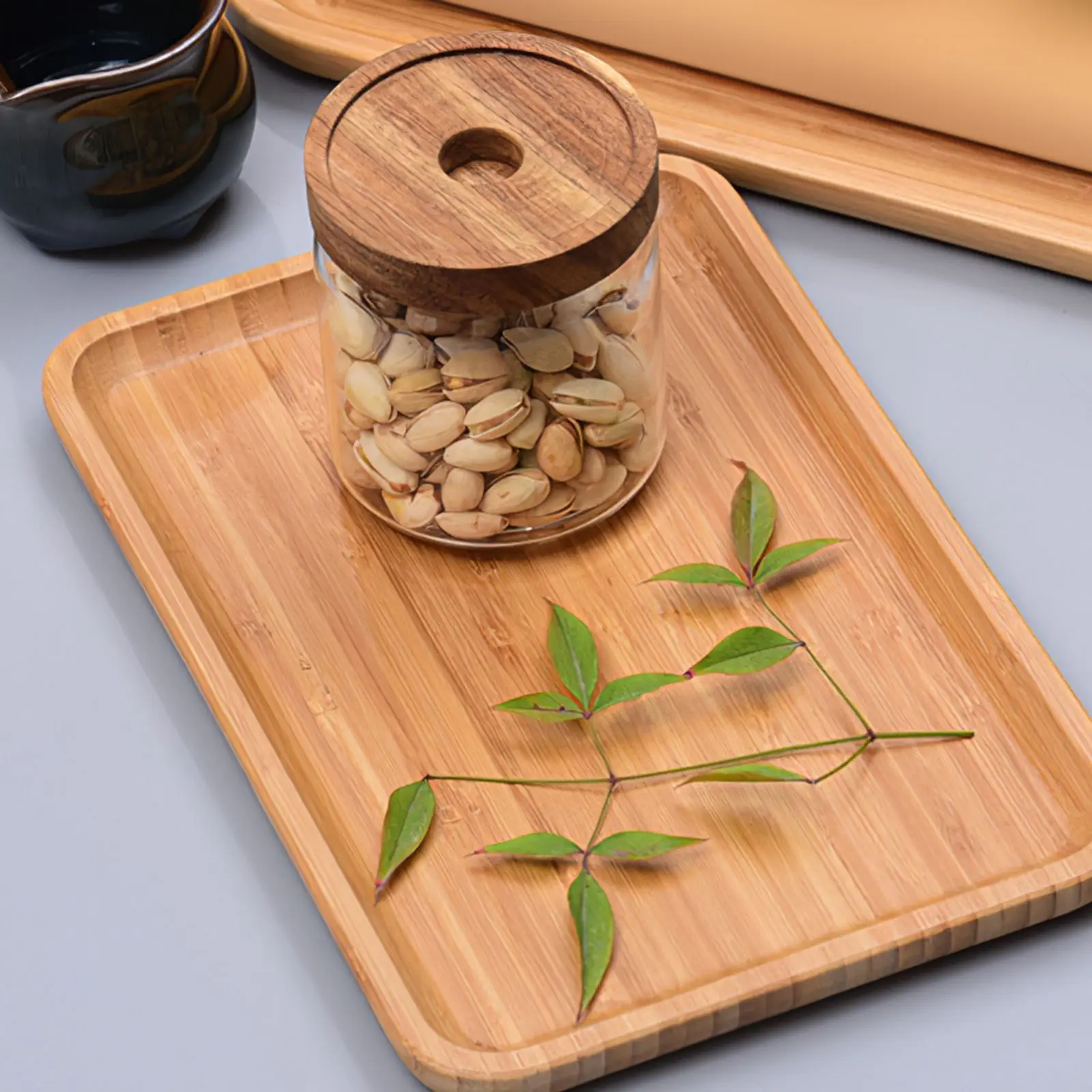 

Decor Jewelry Collectibles Tray Restaruant Salad Plates Natural Bamboo Dessert Tray Large Capacity Fruit Tray Bamboo Dinner Tray