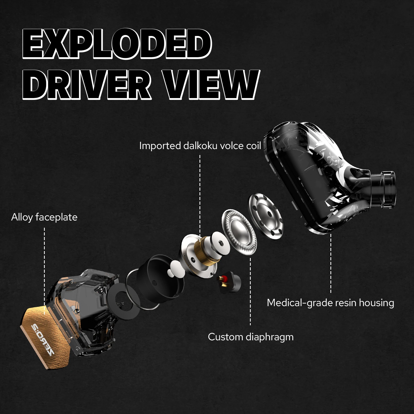 7Hz x Crinacle Zero :2 Updated 10mm Dynamic Driver IEM Wired Earbuds Earphones Gaming Earbuds with OFC IEM Cable for Musician 6