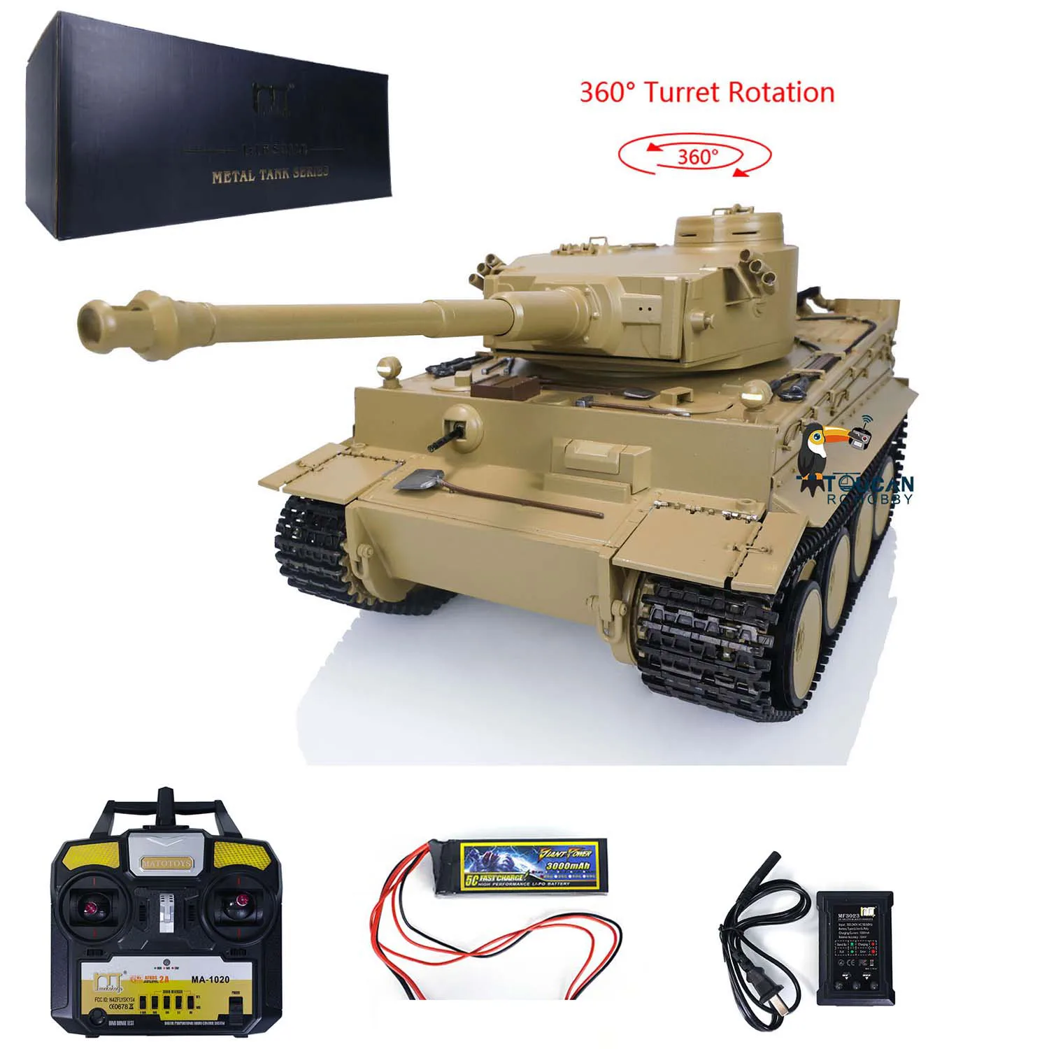 Electronic Tiger Metal 1/16 Mato German Tiger 1220 Remote