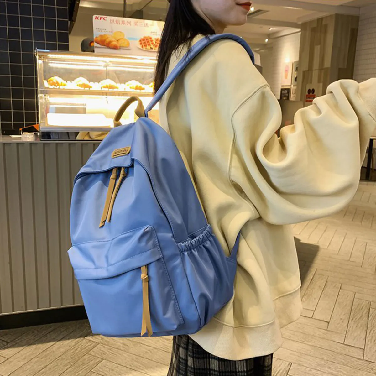 Kawaii 대용량 올매치 배낭, 간단한 보관 가방, 학교 사무용품, 귀여운 문구, 한국어 버전