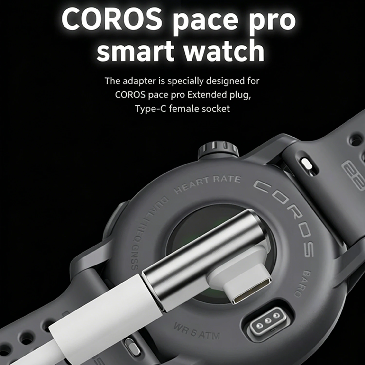 Type-C/A 남성-시계형 충전 케이블, COROS PACE Pro 시계와 호환 가능, 100CM USB 충전 케이블